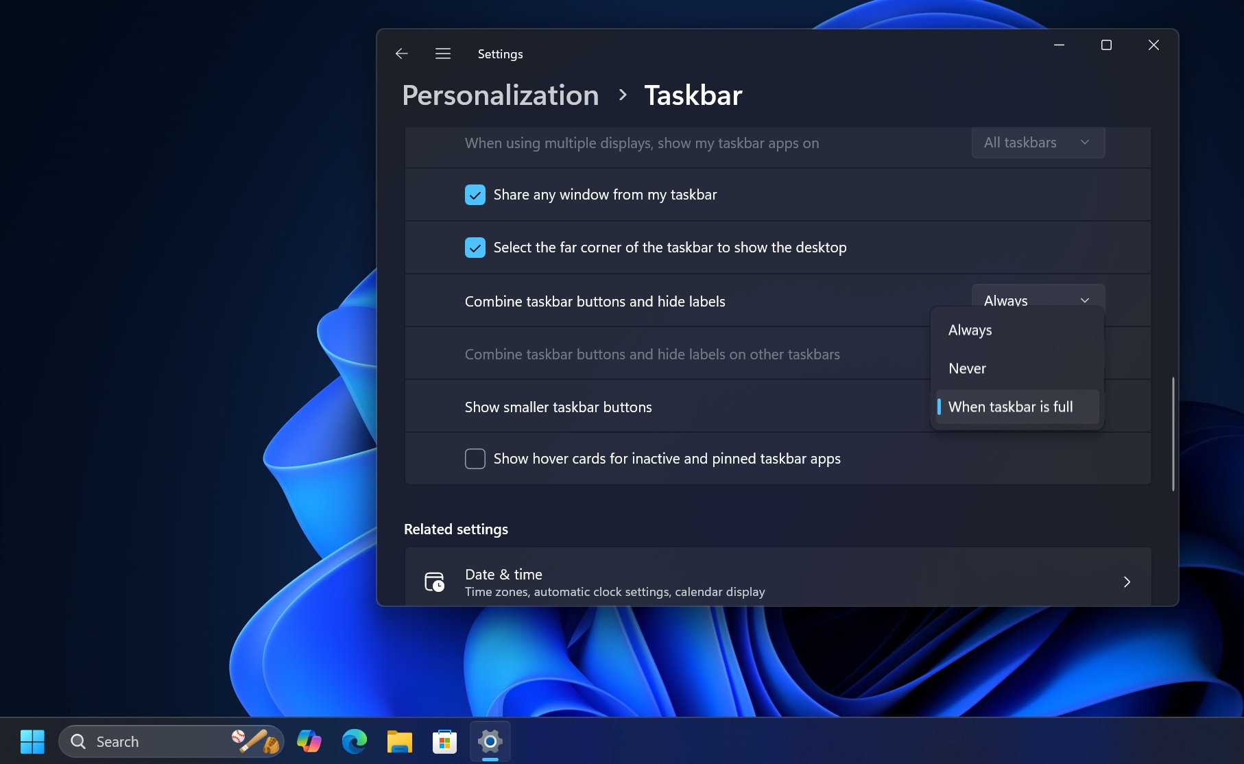 Windows 11 Strg+Umschalt funktioniert jetzt für Start, TaskleistenSprungliste. Kleinere