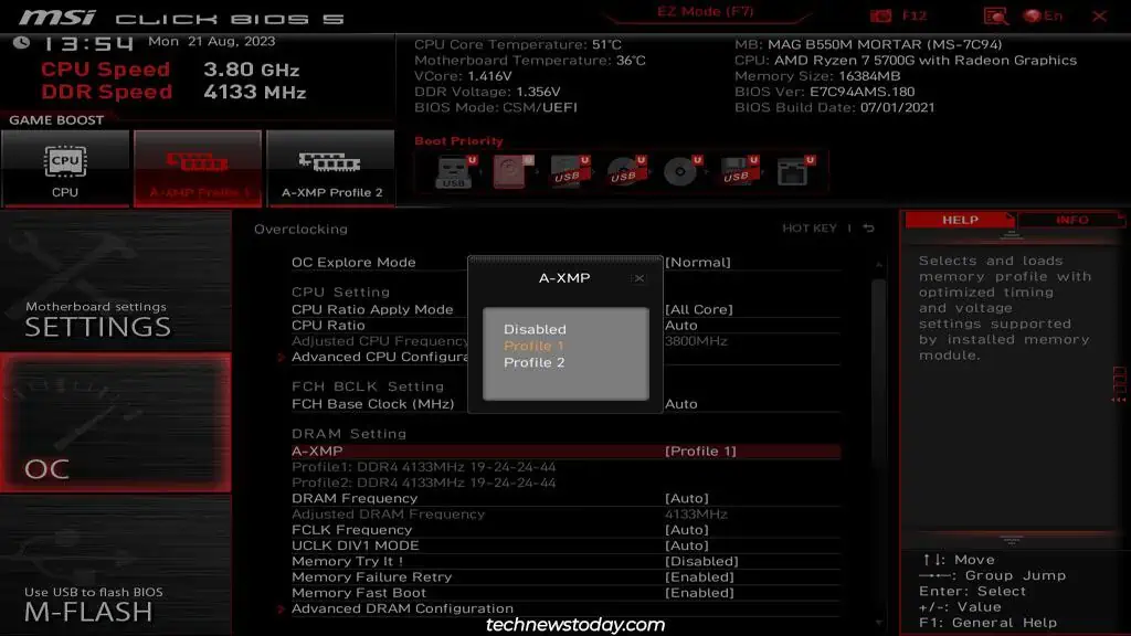 Comment activer XMP dans le BIOS de la carte mère MSI