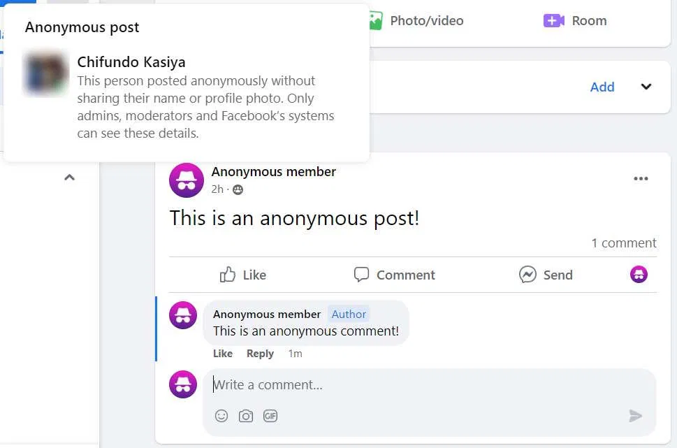 Comment publier ou commenter de manière anonyme dans un groupe Facebook