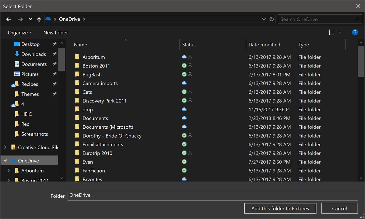 Microsoft akhirnya membawa tema gelap ke file picker di windows 10