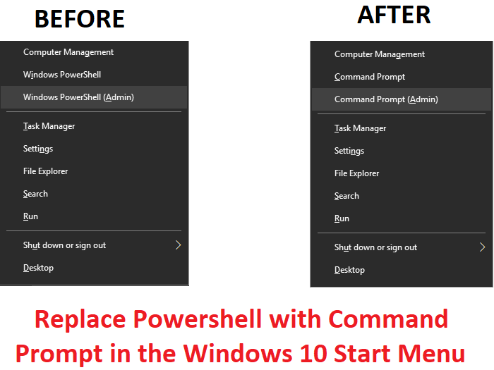Ganti Powershell dengan Command Prompt di Start Menu Windows 10