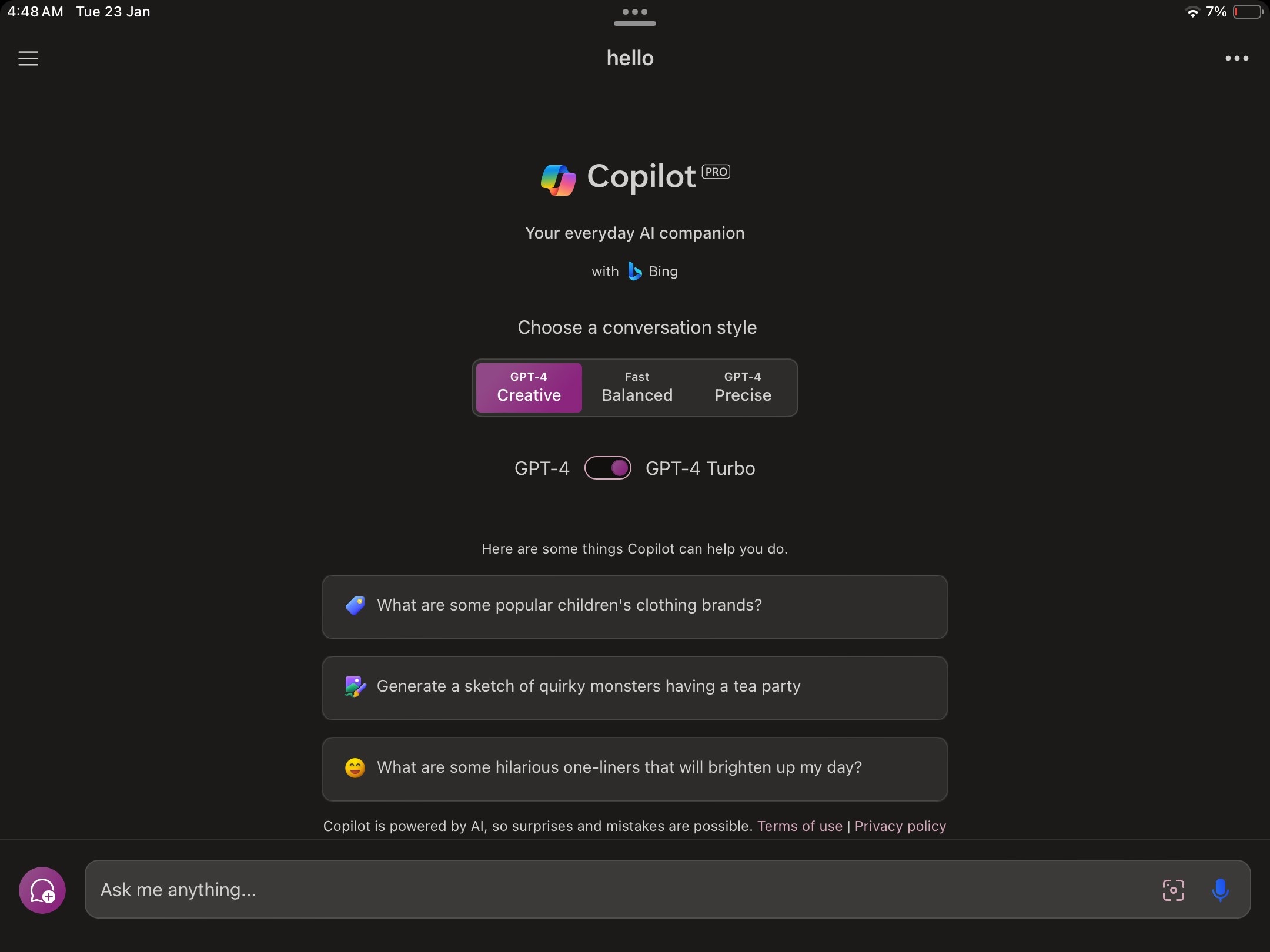 Microsoft Edge porta Copilot Pro con GPT-4 Turbo su iOS e Android