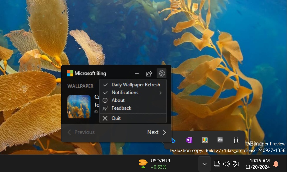 Bing Wallpaper arriveert in de Windows 11 Store, maar wil nog steeds ...