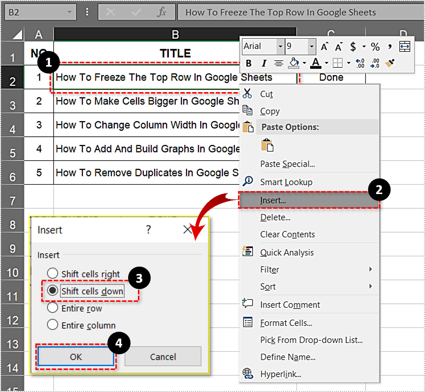 Como mover células para baixo no Excel - Mundo Geek