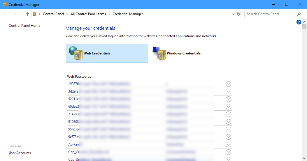 Recupere los nombres de usuario y contraseñas de Internet olvidados en Windows 10