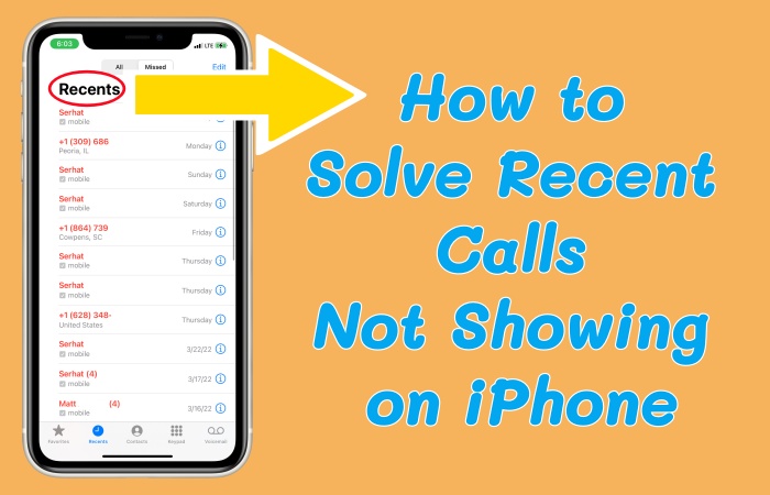 Cómo resolver llamadas recientes que no se muestran en iPhone