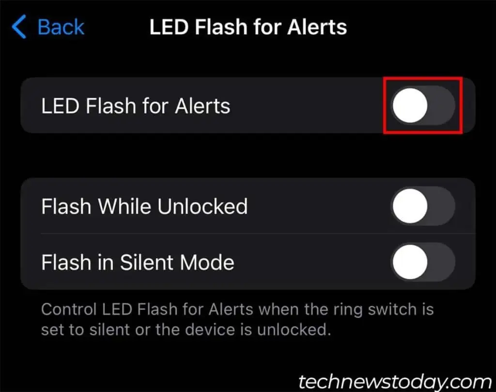 Cómo desactivar la notificación flash