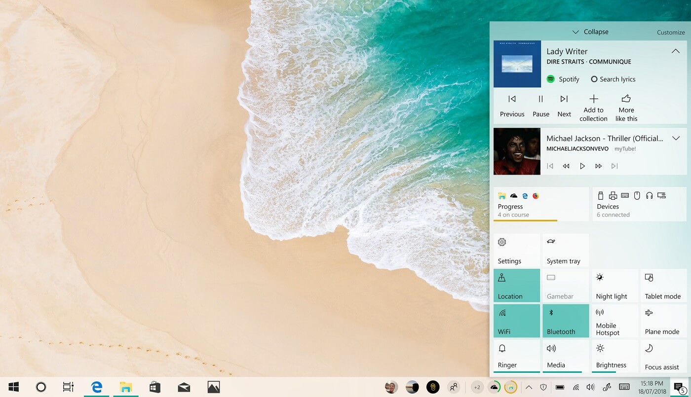 Windows 10 Action Center reinventado en este nuevo concepto impresionante