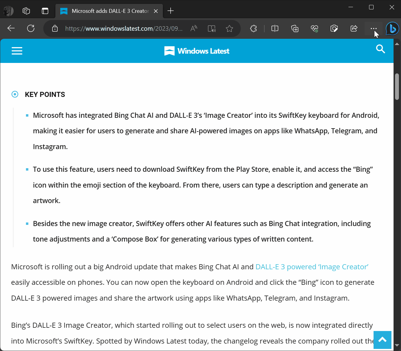 Microsoft Edge obtiene una nueva y potente herramienta de capturas de