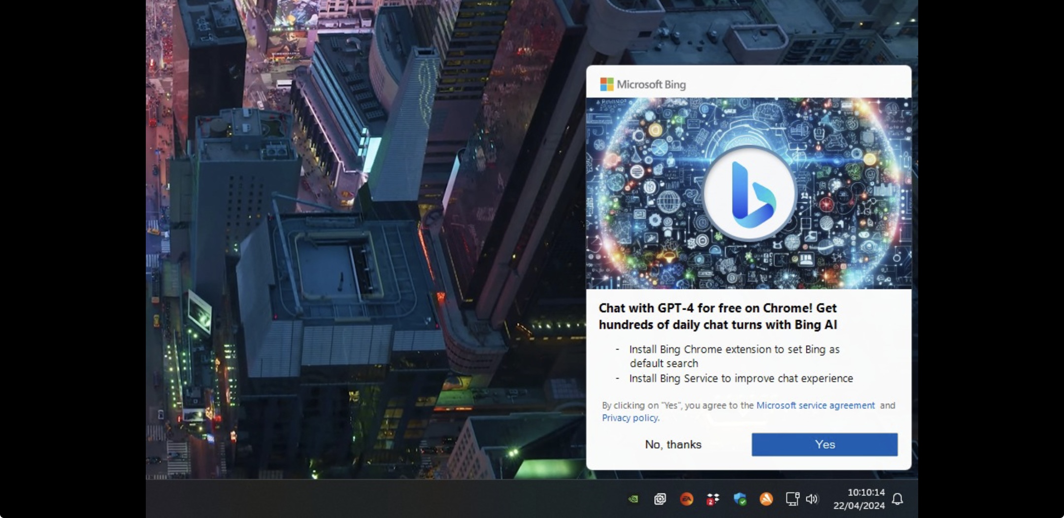 La ventana emergente de Windows 11 que molesta a los usuarios de Chrome para que usen Bing se implementa en más PC