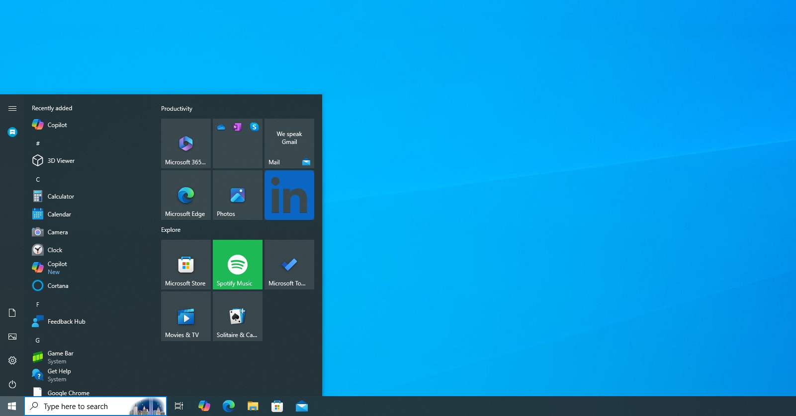 El diseño del menú Inicio de Windows 10 está cambiando para dar cabida a Microsoft 365