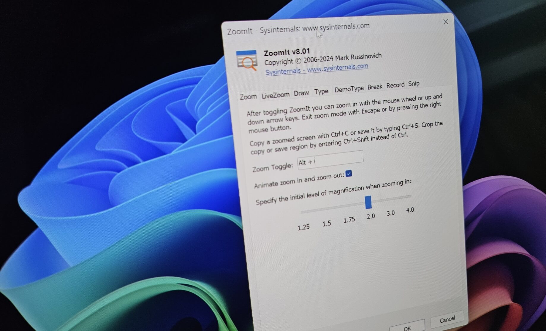 Los PowerToys de Microsoft para Windows 11 podrían integrar la herramienta Zoom de Sysinternals