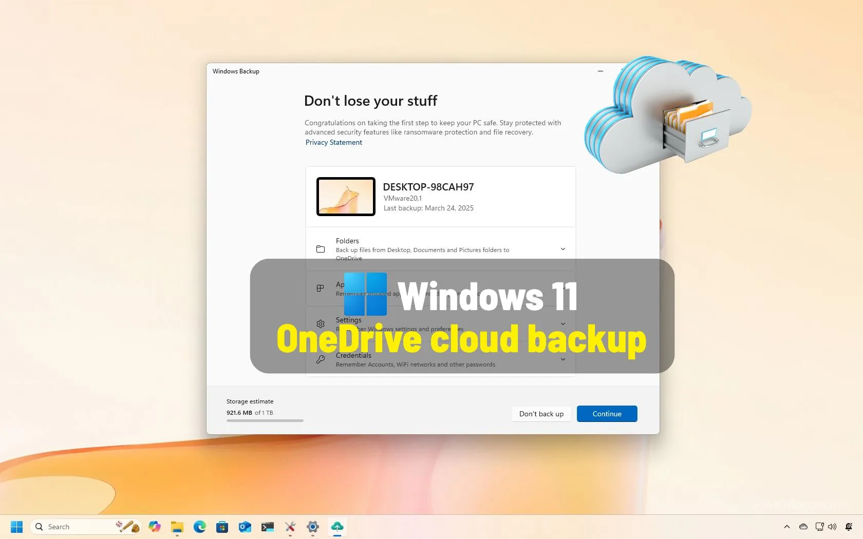 Cómo hacer una copia de seguridad y restaurar archivos, aplicaciones, configuraciones utilizando OneDrive en Windows 11