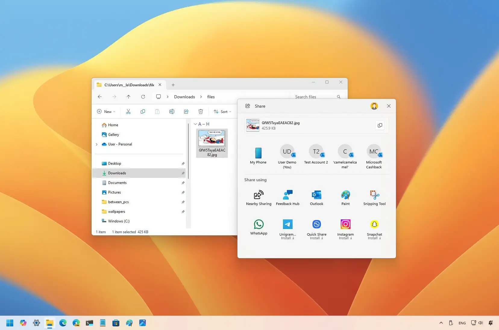 Cómo compartir archivos entre Android o iPhone y Windows 11, 10