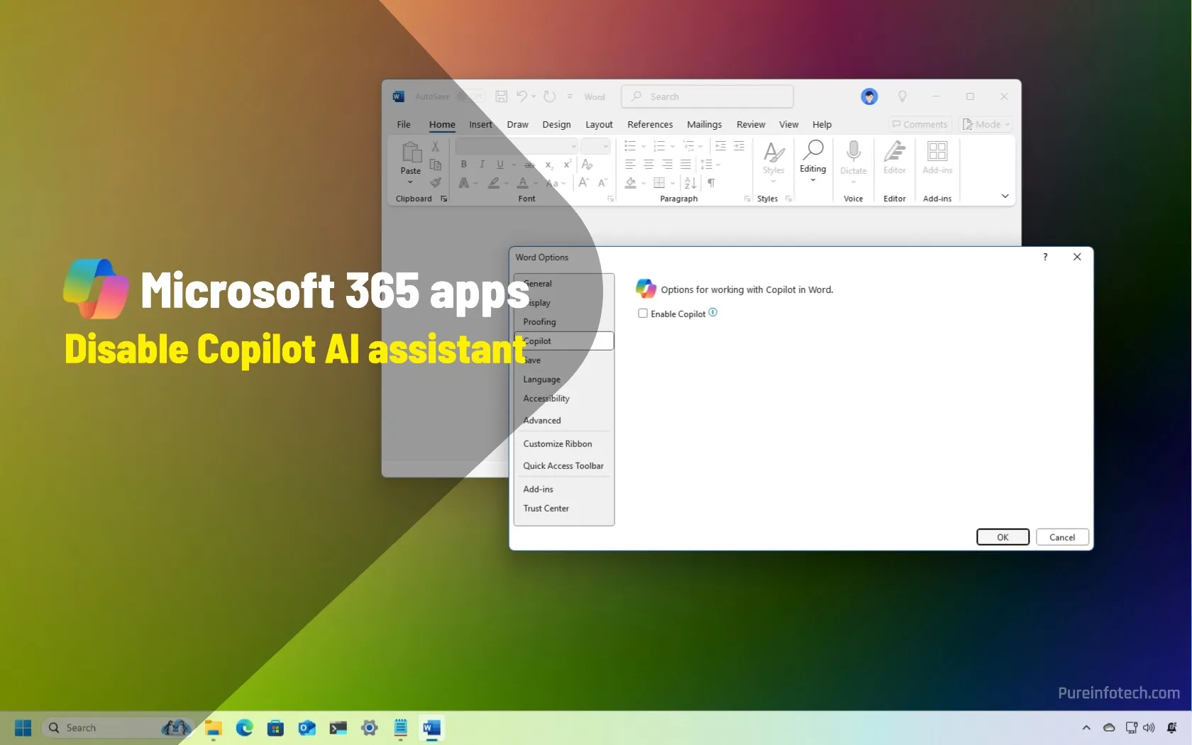 Cómo deshabilitar Copilot en Microsoft Word, Excel, OneNote, PowerPoint en Windows 11