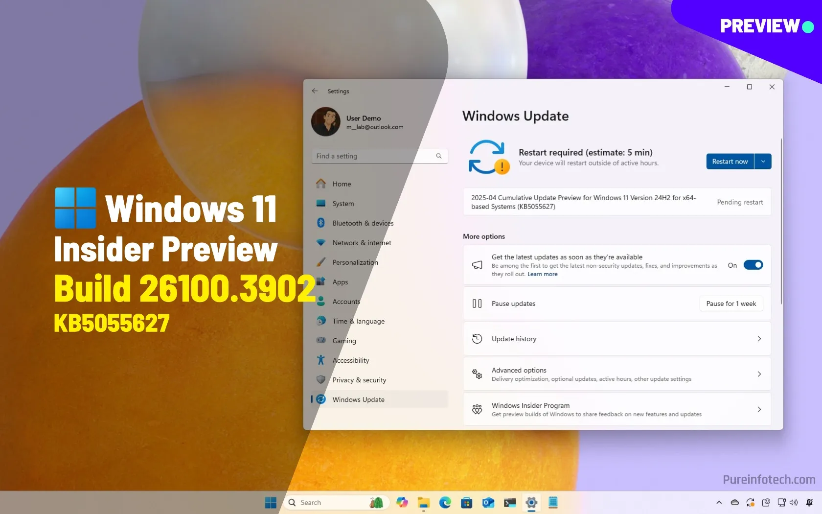 Build 26100.3902 para las versiones de Windows 11 como la actualización de mayo de 2025 (vista previa)