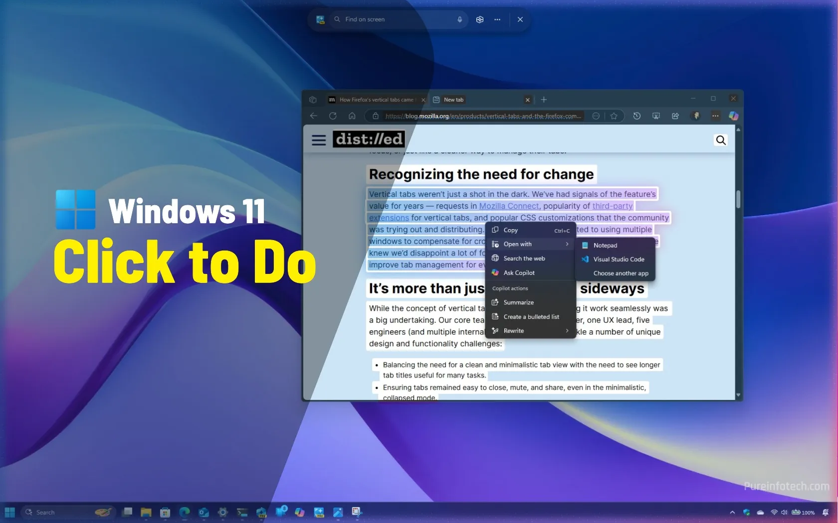 Cómo usar 'Haga clic para hacer' para tomar acciones de IA para texto e imágenes en Windows 11