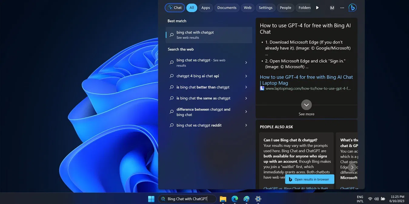 Cómo utilizar Bing Chat con ChatGPT en Windows