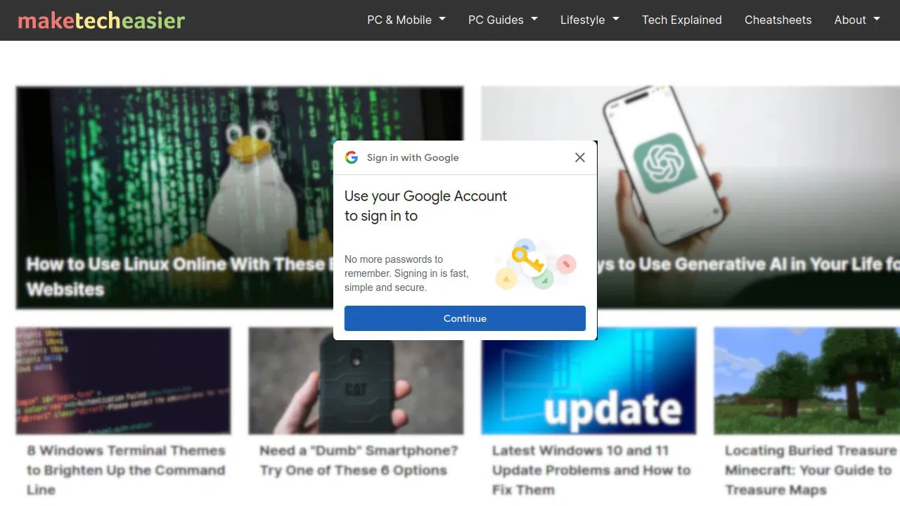 Cómo deshabilitar el inicio de sesión con el mensaje de Google en sitios web