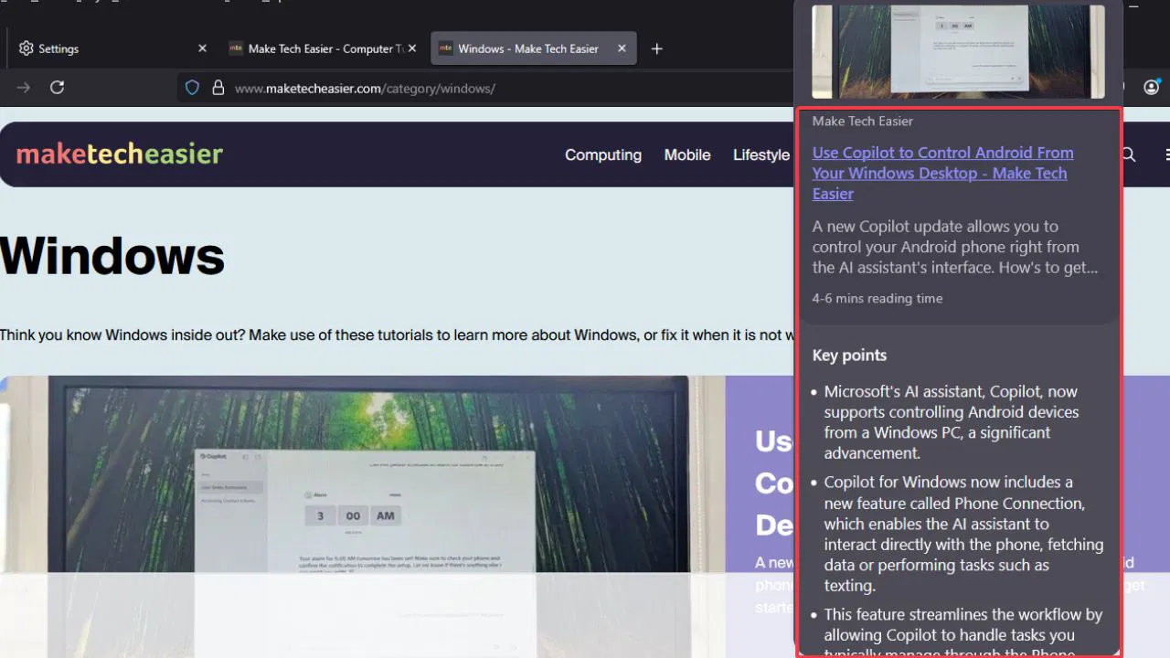 Use la nueva vista previa del enlace de AI de Firefox para simplificar su navegación