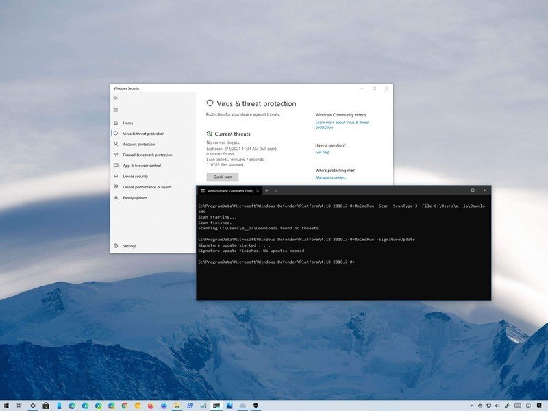 Slik bruker du Microsoft Defender Antivirus med ledetekst i Windows 10