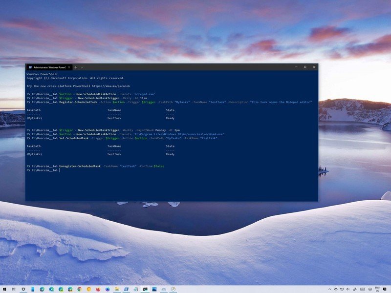 Hvordan lage planlagte oppgaver med PowerShell i Windows 10