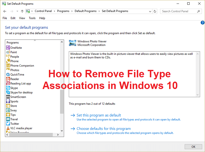 Slik fjerner du filtypetilknytninger i Windows 10