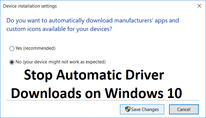 Stopp automatiske drivernedlastinger i Windows 10