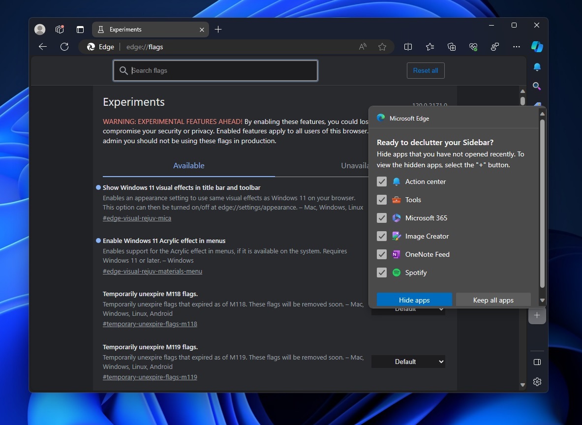 Microsoft Edge, Windows 11'deki deneyimini düzene koymak için yeni bir ...