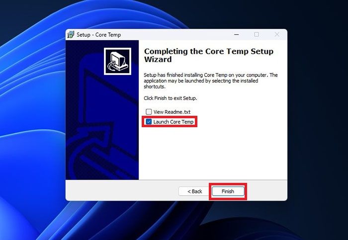 Abrir app Core Temp en Windows 11