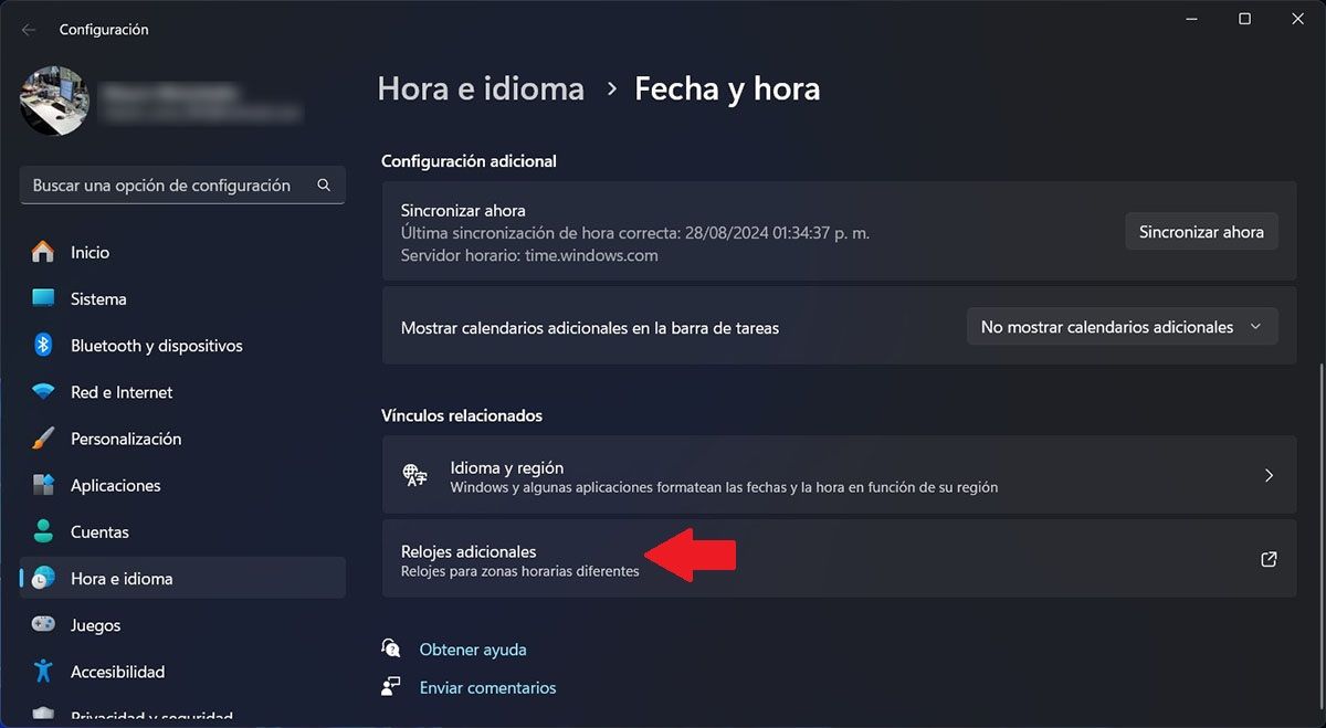 Añadir relojes adicionales en Windows 11