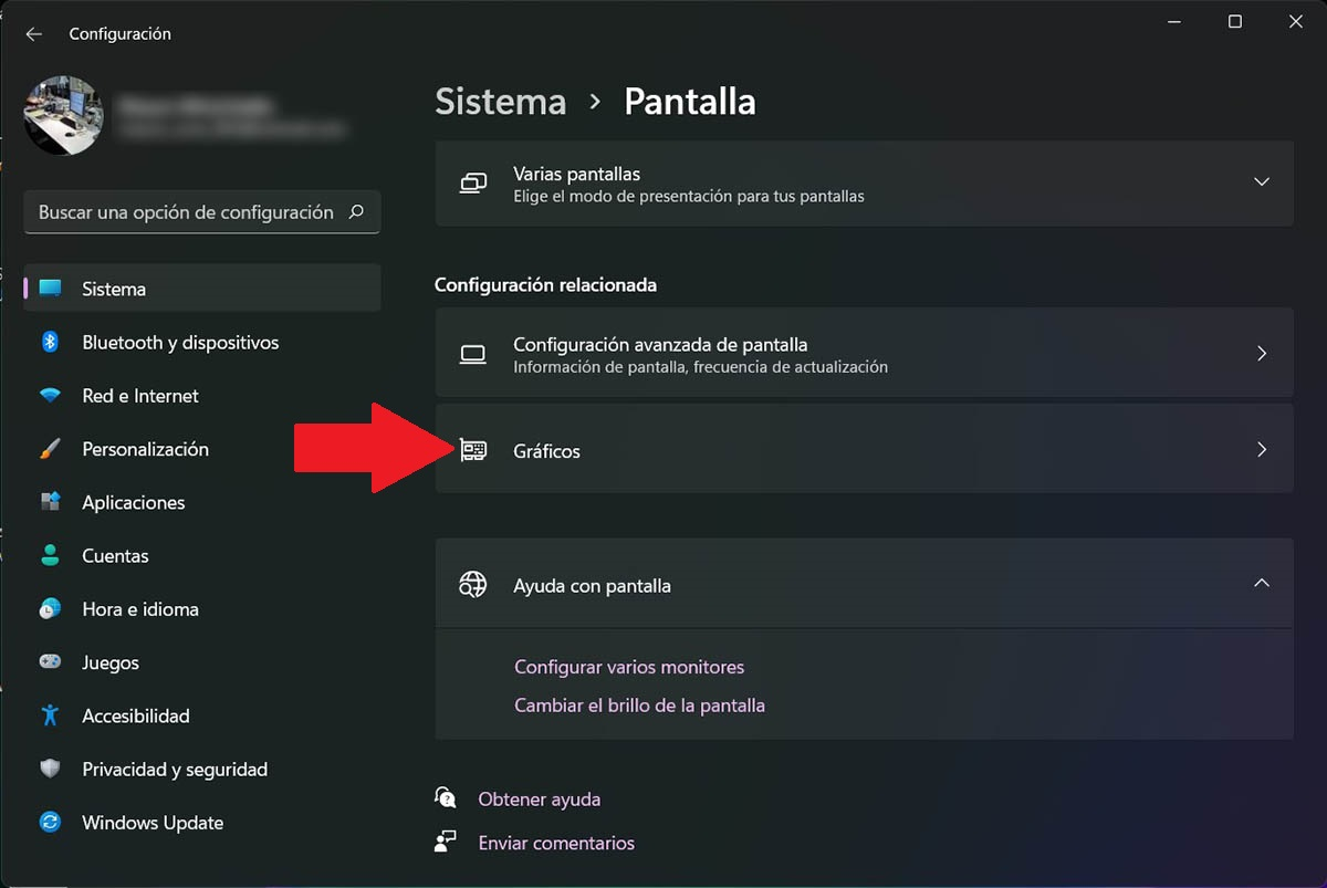 Configurar los graficos en Windows 11