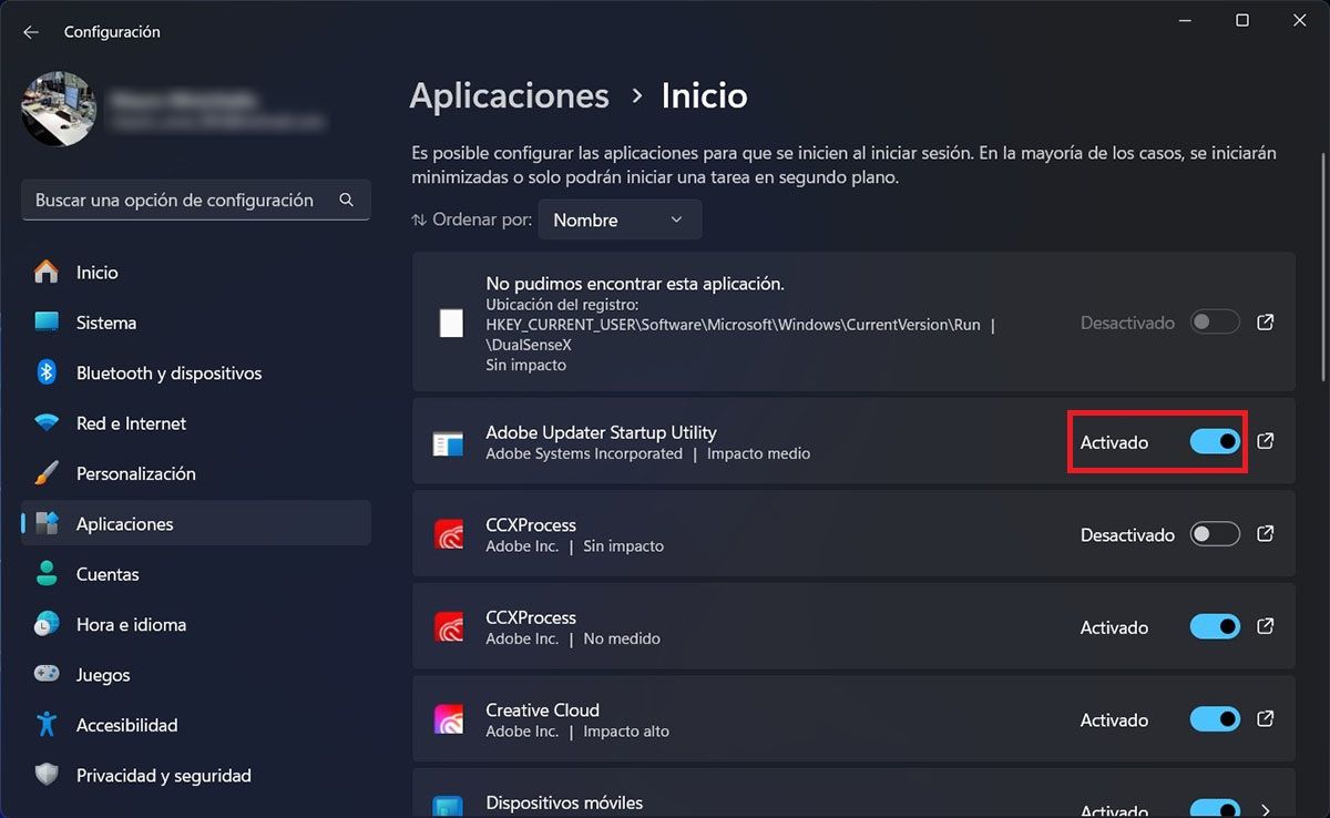 Evitar que una app se ejecute al iniciar Windows 11