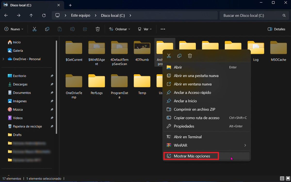 Opciones de carpeta Windows 11