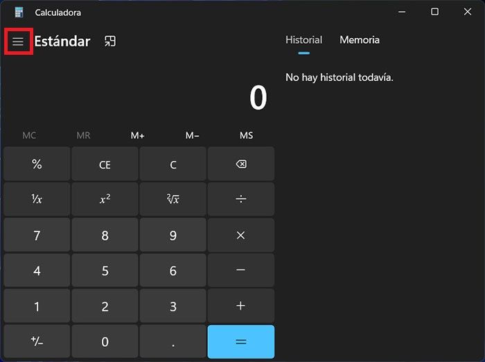 Ver mas funciones de la calculadora de Windows 11