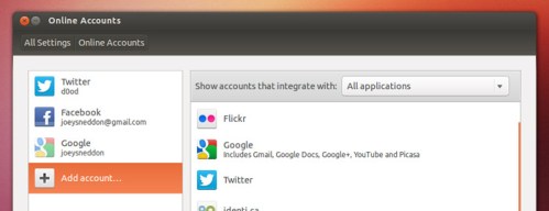 cuentas en línea en Ubuntu 12.10